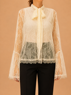 Blusa de Renda Marfim - Lumina