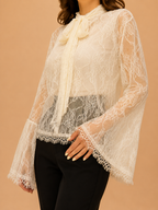 Blusa de Renda Marfim - Lumina