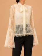 Blusa de Renda Marfim - Lumina