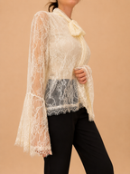 Blusa de Renda Marfim - Lumina