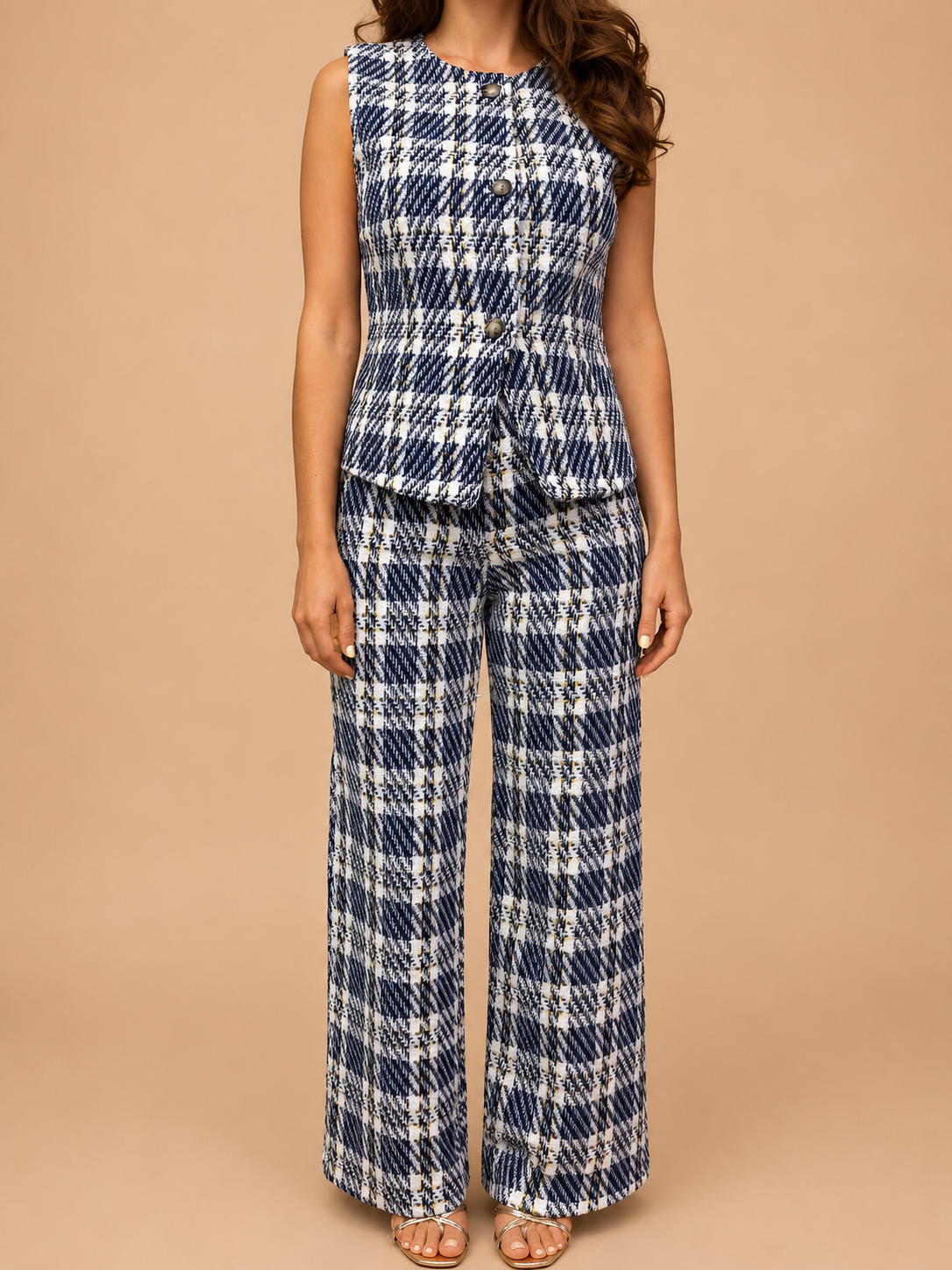 Conjunto Tweed Elegance Xadrez