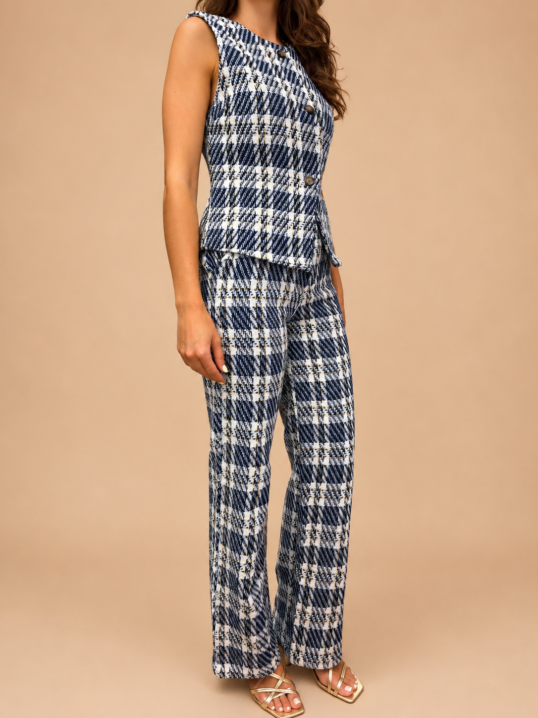 Conjunto Tweed Elegance Xadrez