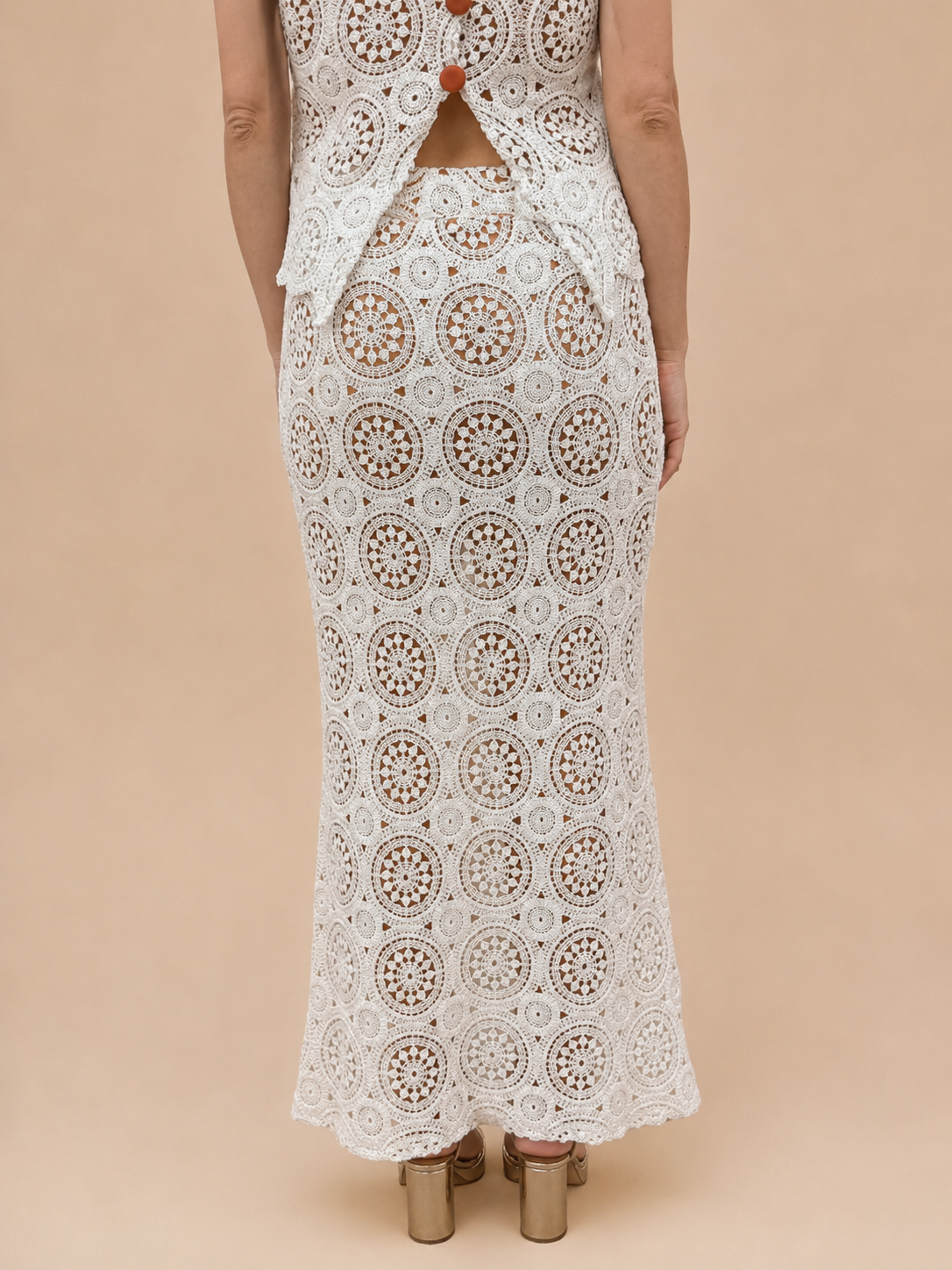 Conjunto de Renda Crochet - Branco