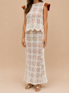 Conjunto de Renda Crochet - Branco