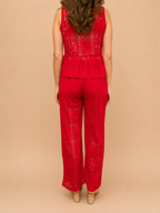 Fato Rendado Vermelho Elegance