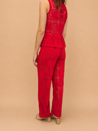 Fato Rendado Vermelho Elegance