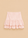 Saia / Calção Curto de Renda Rosa com Folhos – Lumina
