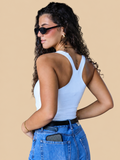 Top Essential Decote Quadrado Branco