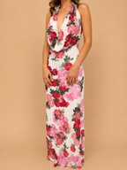 Vestido Longo Floral Rosé Lumina