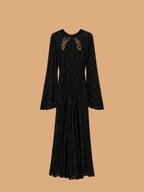 Vestido Longo de Renda Preto com Costas Abertas - Lumina