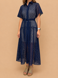 Vestido Midi Renda Azul-Marinho - Lumina