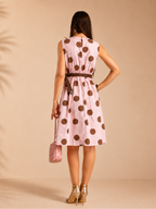 Pink Dress with Brown Polka Dots