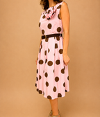 Pink Dress with Brown Polka Dots