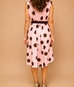 Pink Dress with Brown Polka Dots